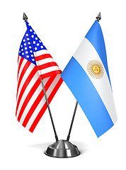 Image showing USA and Argentina - Miniature Flags.