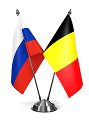 Image showing Russia and Belgium  - Miniature Flags.