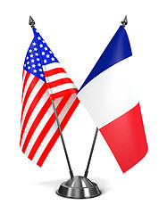 Image showing USA and France - Miniature Flags.