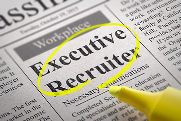 Image showing Executive Recruiter Vacancy in Newspaper.