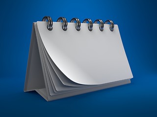 Image showing Blank White Desktop Calendar,