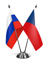 Image showing Russia and Czech Republic  - Miniature Flags.