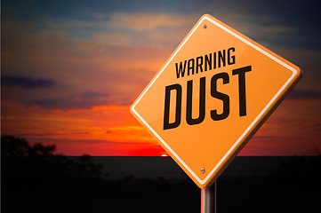 Image showing Dust on Warning Road Sign.