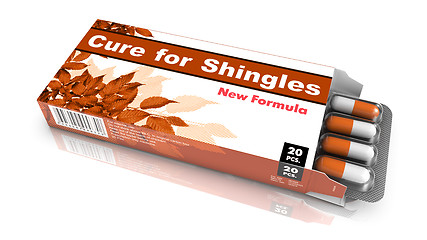 Image showing Cure For Shingles, Gray Open Blister Pack.
