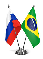 Image showing Russia and Brazil - Miniature Flags.