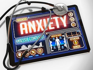 Image showing Anxiety on the Display of Medical Tablet.