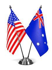 Image showing USA and Australia - Miniature Flags.