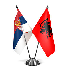 Image showing Albania and Serbia - Miniature Flags.