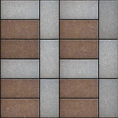 Image showing Rectangular Paving Slabs Laid as  Square. Seamless Texture.