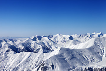 Image showing View on off-piste slope at nice sun day