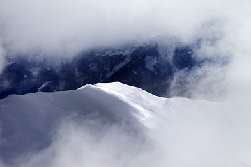 Image showing Off-piste slope at evening