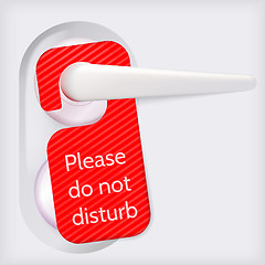 Image showing Vector illustration of doorknob with red label