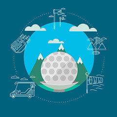 Image showing Flat vector illustration of golf