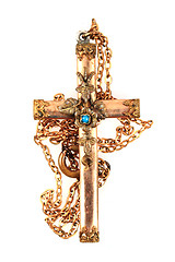 Image showing old golden crucifix 