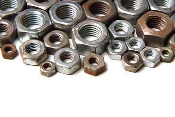 Image showing steel nuts background