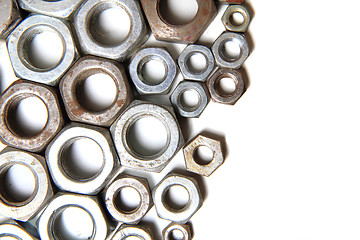 Image showing steel nuts background