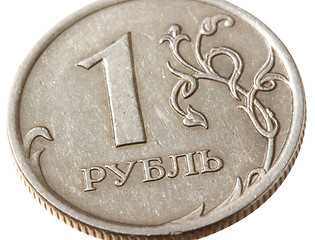 Image showing Russian ruble coins closeup