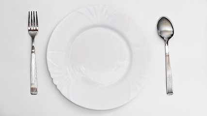 Image showing Plate fork and spoon 