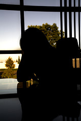 Image showing depressed at her desk