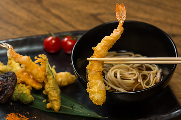 Image showing Tempura Shrimps with Vegetables