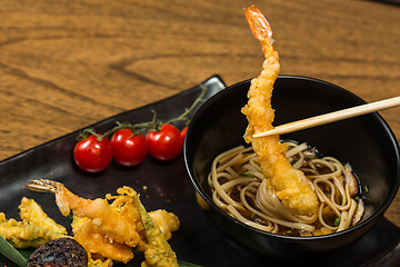 Image showing Tempura Shrimps with Vegetables