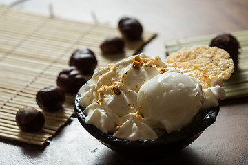 Image showing Fresh hazelnut ice cream