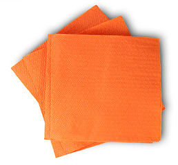 Image showing Some Blank Orange Paper Serviettes