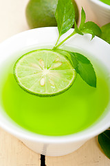 Image showing mint infusion tea tisane with lime