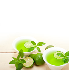 Image showing mint infusion tea tisane with lime