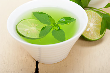 Image showing mint infusion tea tisane with lime