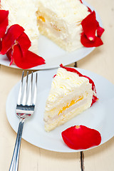 Image showing whipped cream mango cake