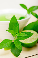 Image showing mint infusion tea tisane with lime