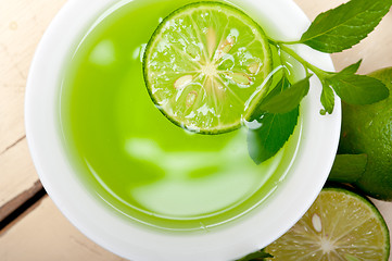 Image showing mint infusion tea tisane with lime