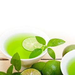 Image showing mint infusion tea tisane with lime