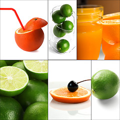 Image showing citrus fruits collage