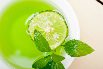 Image showing mint infusion tea tisane with lime