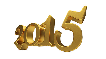 Image showing Gold 2015 lettering isolated