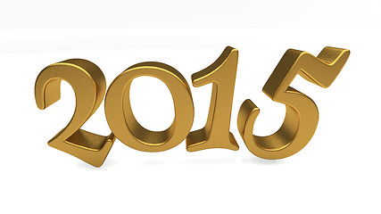 Image showing Gold 2015 lettering isolated