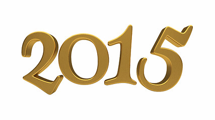 Image showing Gold 2015 lettering isolated