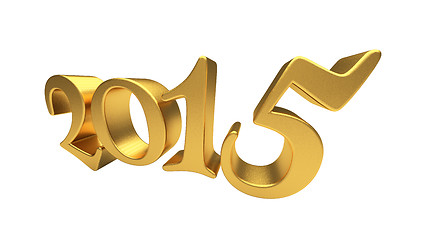 Image showing Gold 2015 lettering isolated