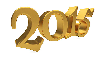 Image showing Gold 2015 lettering isolated