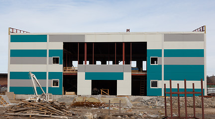 Image showing Building a swimming pool. facade