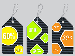 Image showing Vivid color discount labels