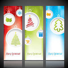 Image showing Christmas banners with decorations