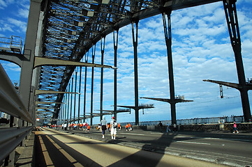 Image showing walking harbor bridge