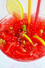 Image showing Strawberry mohito cocktail