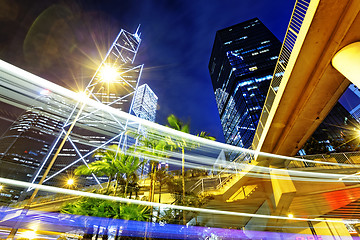 Image showing night traffic in the hong kong city 