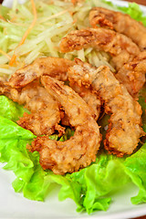 Image showing Fried shrimps