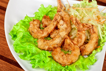 Image showing Fried shrimps