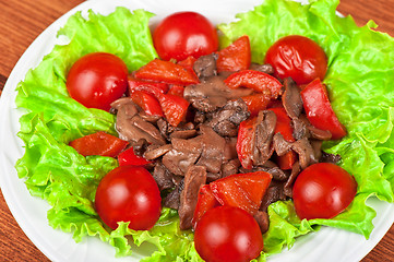 Image showing Roasted beef and mushrooms